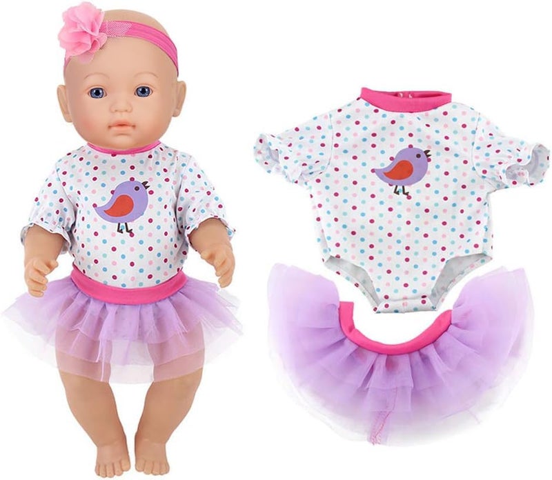 ebuddy 4 Sets Baby Doll Clothes - Fashion Outfits Fit for 14-16 inch, 17 inch New Born Baby,15 inch 18 inch Dolls - Image 5